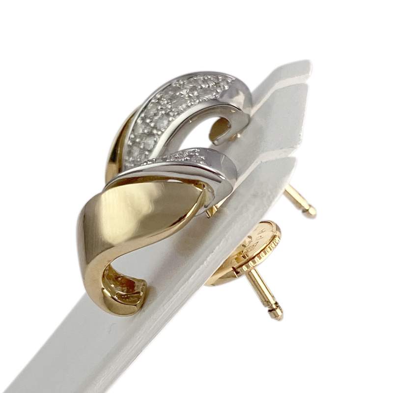 Boucles d'oreilles d'occasion  2 ors 750 diamants - vue 2