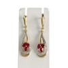 Boucles d'oreilles d'occasion or 750 2tons rubis - vue V1
