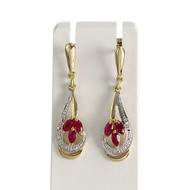 Boucles d'oreilles d'occasion or 750 2tons rubis