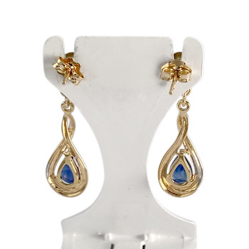 Boucles d'oreilles d'occasion or 750 2 tons saphirs