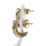 Boucles d'oreilles d'occasion or 750 jaune saphir diamant - vue 2