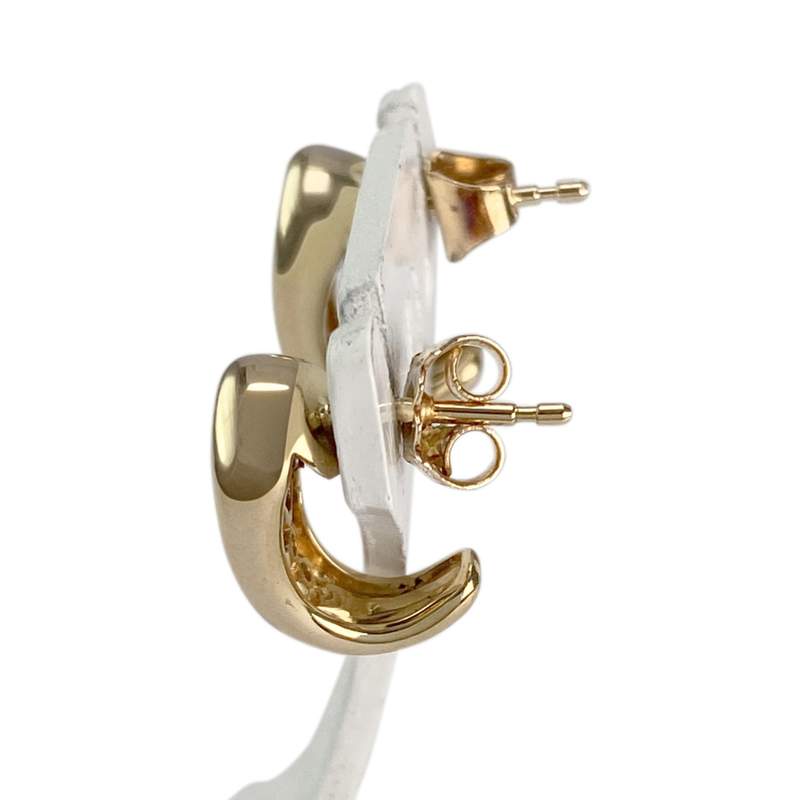 Boucles d'oreilles d'occasion or 750 jaune saphir diamant - vue 2