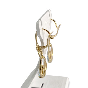 Boucles d'oreilles d'occasion or 750 jaune diamant topaze bleue