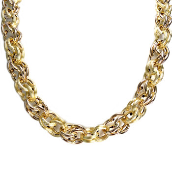 Second-hand necklace 750 yellow gold fancy mesh