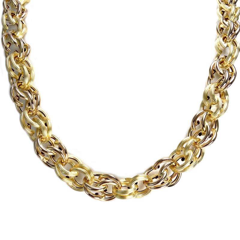 Collier d'occasion or jaune 750, maille fantaisie, 35.83 g - vue 1