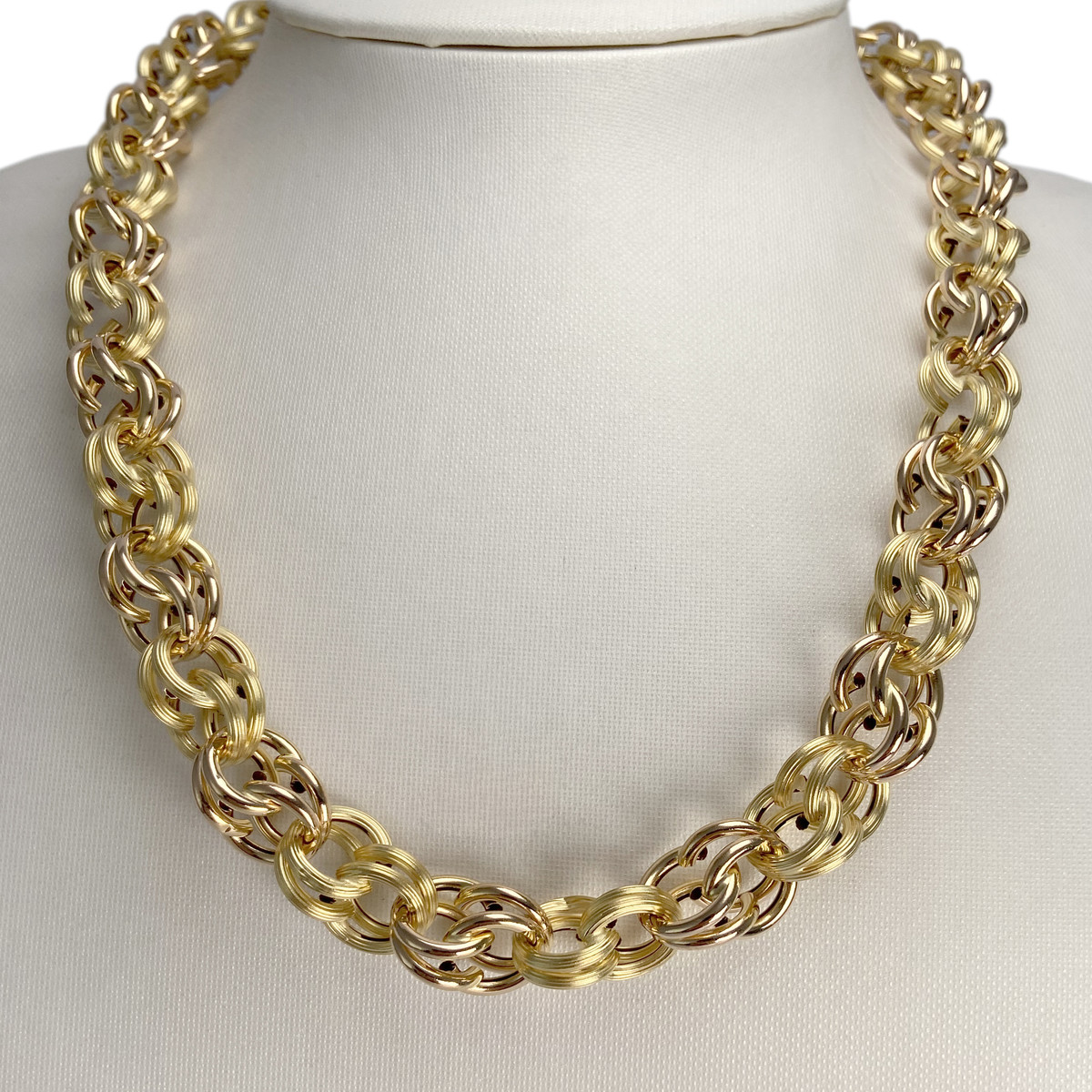 Collier d'occasion or 750 jaune maille fantaisie - vue 2