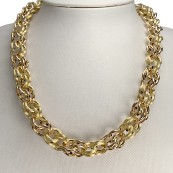 Second-hand necklace 750 yellow gold fancy mesh