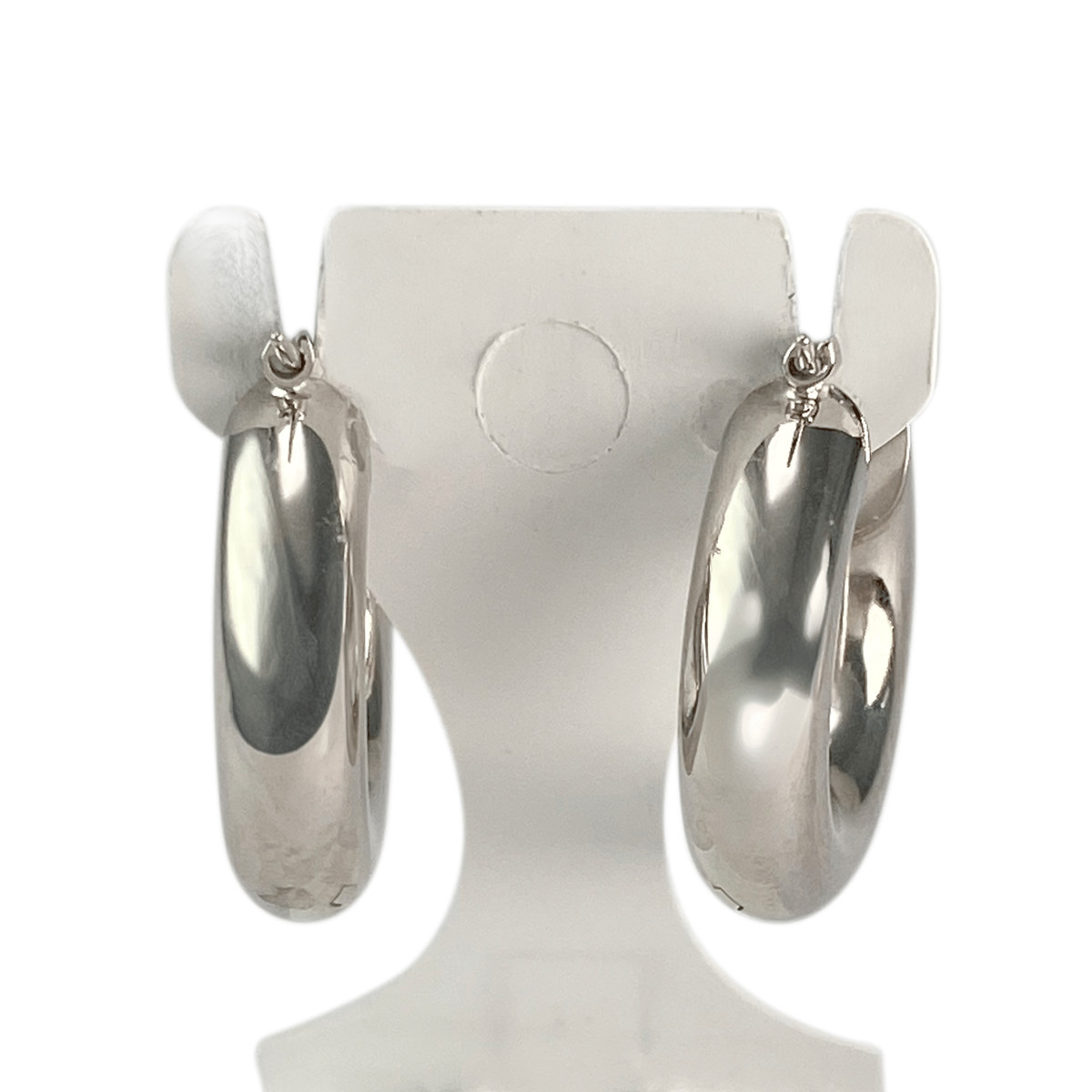 Créoles d'occasion or 750 blanc - vue 3