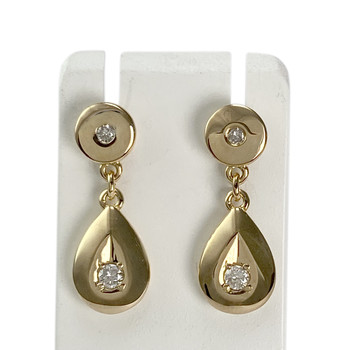 Second-hand earrings 750 gold yellow diamond