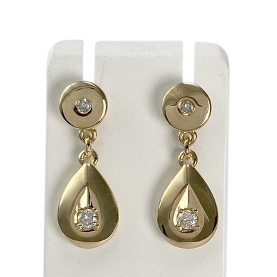 Second-hand earrings 750 gold yellow diamond