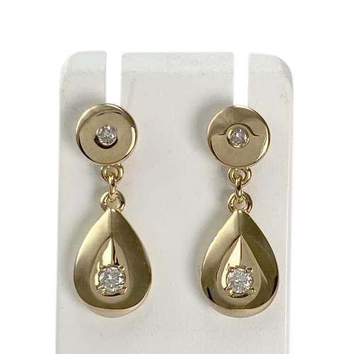 Boucles d'oreilles d'occasion or 750 jaune diamant