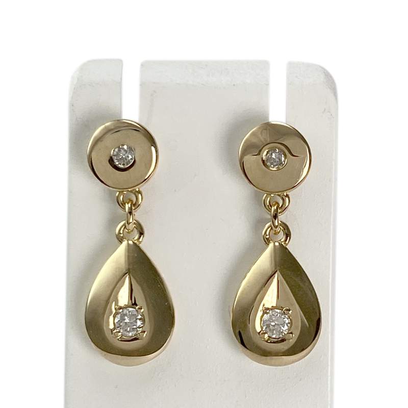 Boucles d'oreilles d'occasion or 750 jaune diamant - vue 1