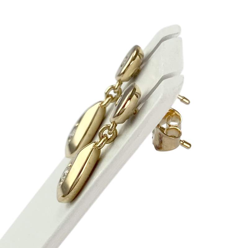 Boucles d'oreilles d'occasion or 750 jaune diamant - vue 2