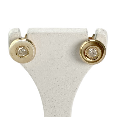 Second-hand earrings 750 gold yellow diamond