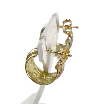 Boucles d'oreilles d'occasion or 750 jaune 3 tons