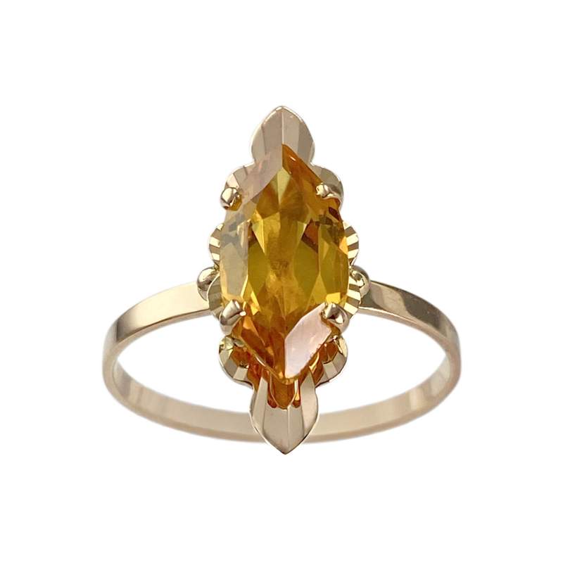Bague d'occasion or 750 jaune corindon synthetique - vue 1