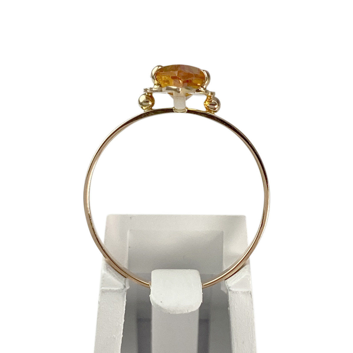 Bague d'occasion or 750 jaune corindon synthetique - vue 3