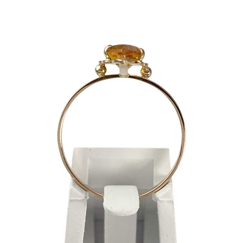 Bague d'occasion or 750 jaune corindon synthetique - vue 3