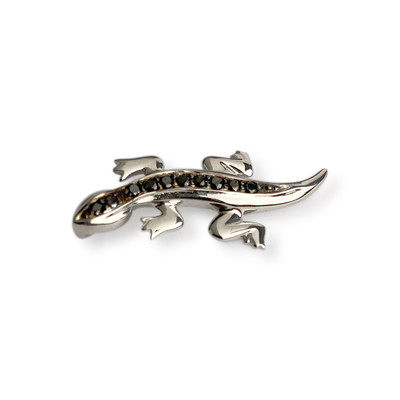 Pendentif d'occasion or 750 blanc diamant noirs traités