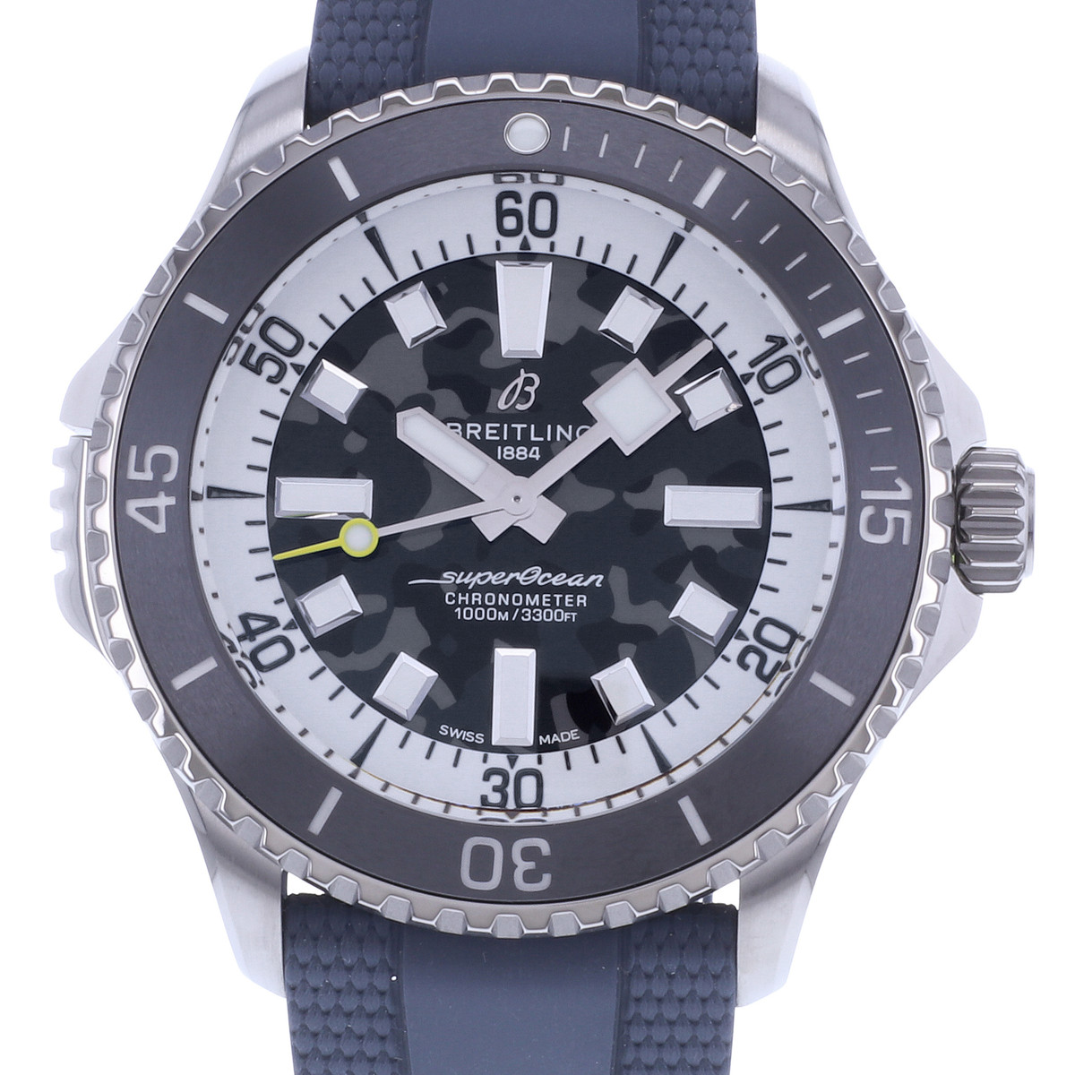 Montre d'occasion BREITLING SuperOcean homme mouvement automatique certifié (cosc) bracelet caoutchouc - vue D1