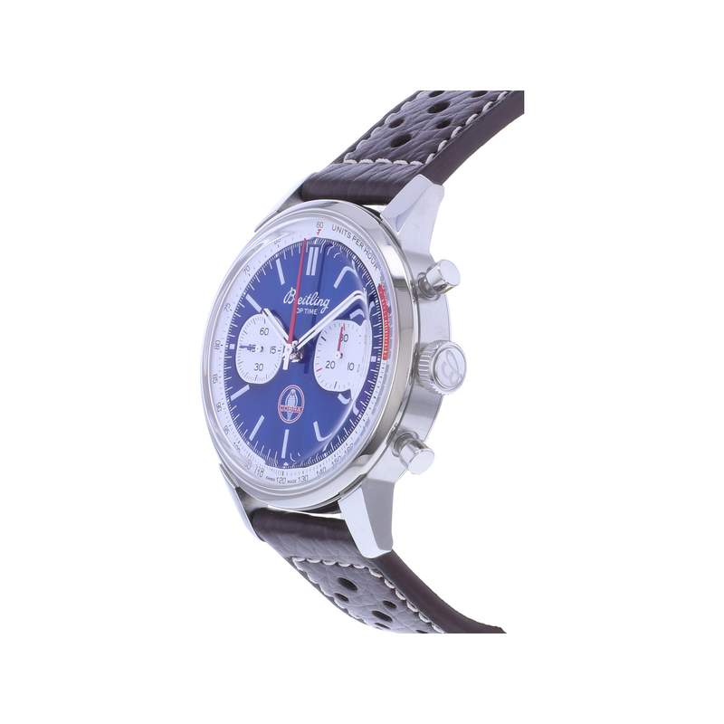 Montre d'occasion BREITLING Top Time homme mouvement automatique certifié (cosc) bracelet cuir d'origine - vue D2