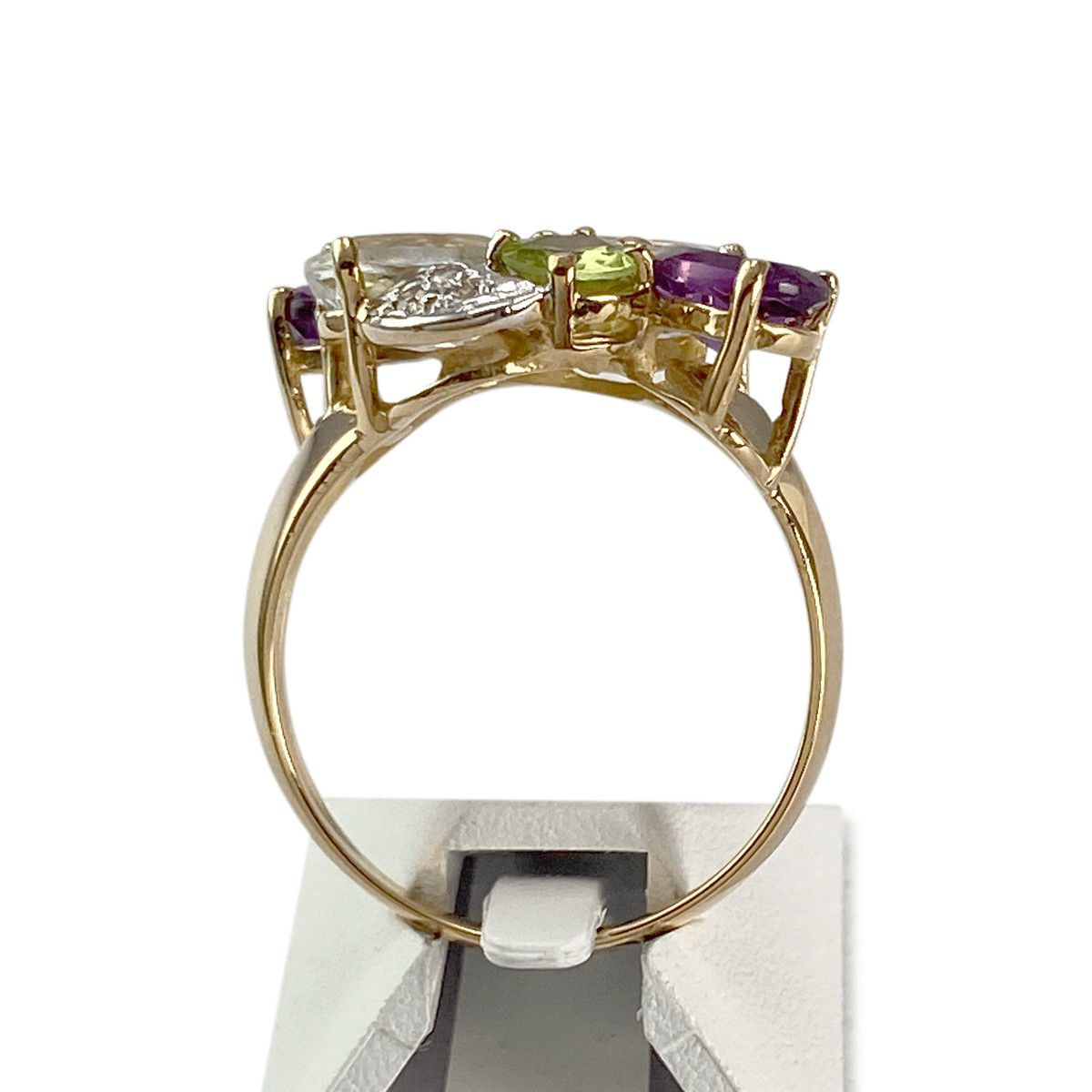 Bague d'occasion or 750 2 tons pierres fines - vue 3