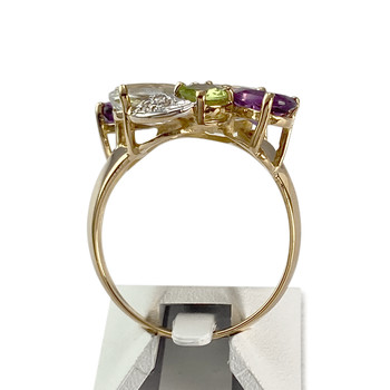 Bague d'occasion or 750 2 tons pierres fines