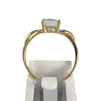 Bague d'occasion or 750 2 tons aigue marine