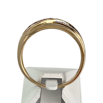 Bague d'occasion  or 750 2 tons rubis diamants