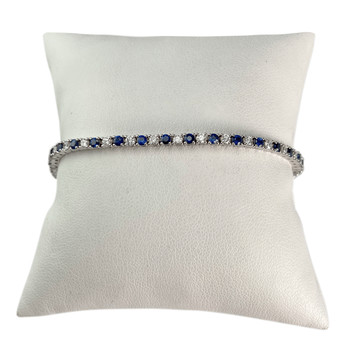 Bracelet d'occasion platine blanc diamants saphirs