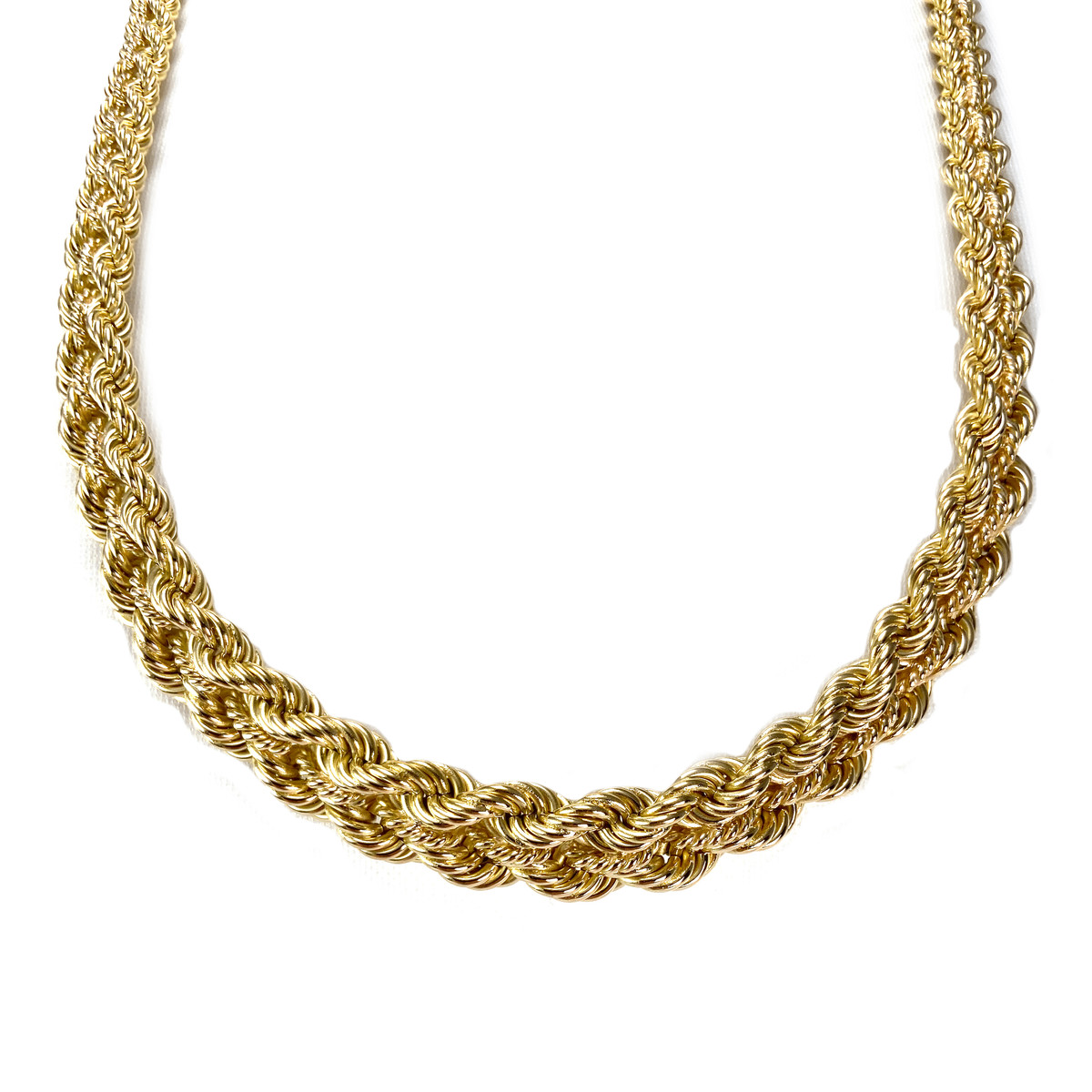 Second-hand necklace 750 yellow gold fancy mesh
