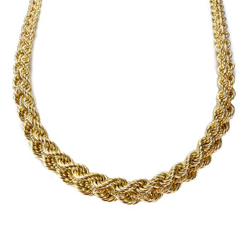 Second-hand necklace 750 yellow gold fancy mesh