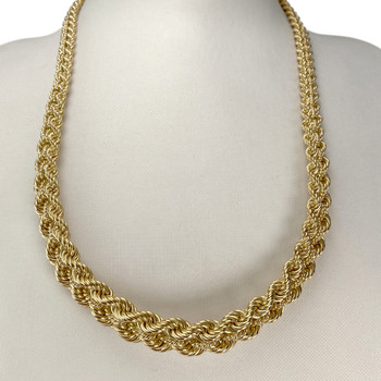 Second-hand necklace 750 yellow gold fancy mesh