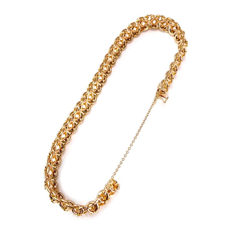 Bracelet d'occasion or 750 jaune maille fantaisie - vue 2