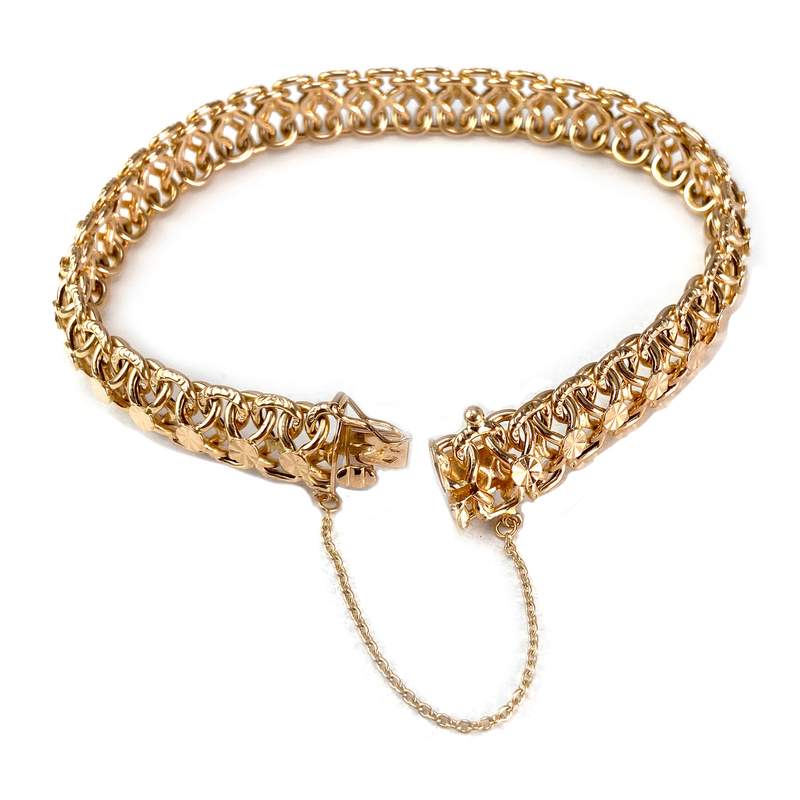 Bracelet d'occasion or 750 jaune maille fantaisie - vue 3