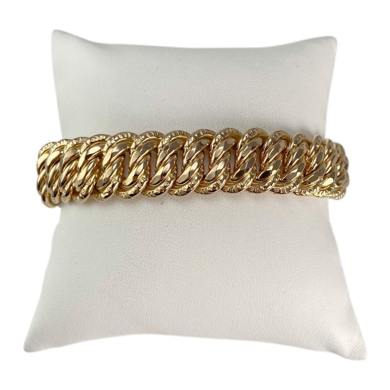 Pre-owned 14K yellow gold American link bracelet - view 1