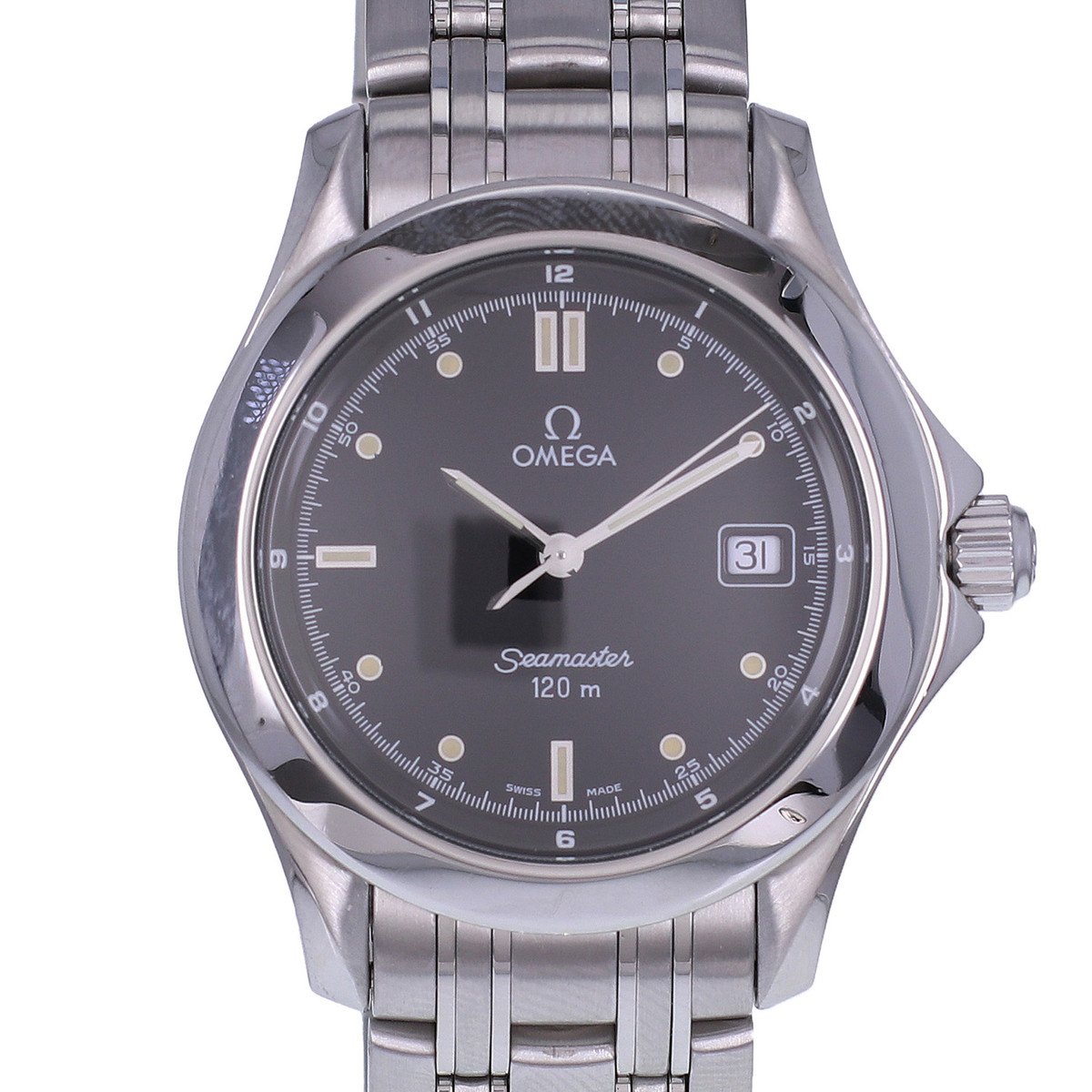 Montre d'occasion OMEGA Seamaster homme quartz bracelet acier - vue D1