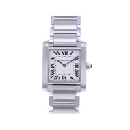 Second hand watch CARTIER Tank woman quartz steel bracelet