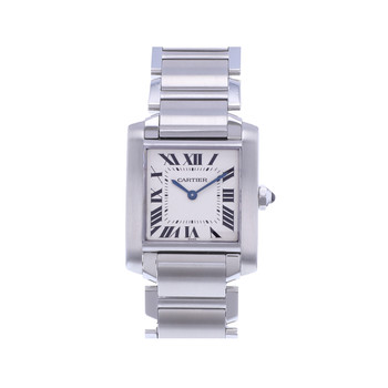 Montre d'occasion CARTIER Tank femme quartz bracelet acier