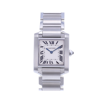 Montre d'occasion CARTIER Tank femme quartz bracelet acier