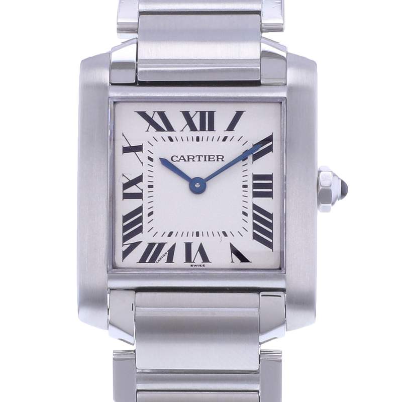 Montre d'occasion CARTIER Tank femme quartz bracelet acier - vue D1