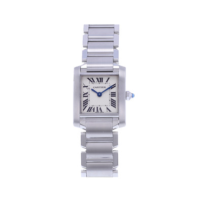 Montre d'occasion CARTIER Tank femme quartz bracelet acier