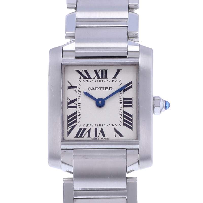 Montre d'occasion CARTIER Tank femme quartz bracelet acier - vue D1