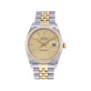Montre d'occasion ROLEX DateJust homme mouvement automatique certifié (cosc) bracelet or jaune 750/000 et acier - vue V1