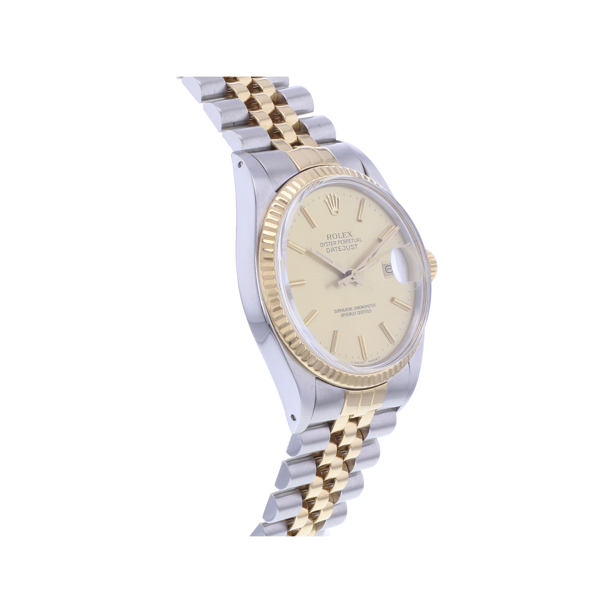 Montre d'occasion ROLEX DateJust homme mouvement automatique certifié (cosc) bracelet or jaune 750/000 et acier - vue 2