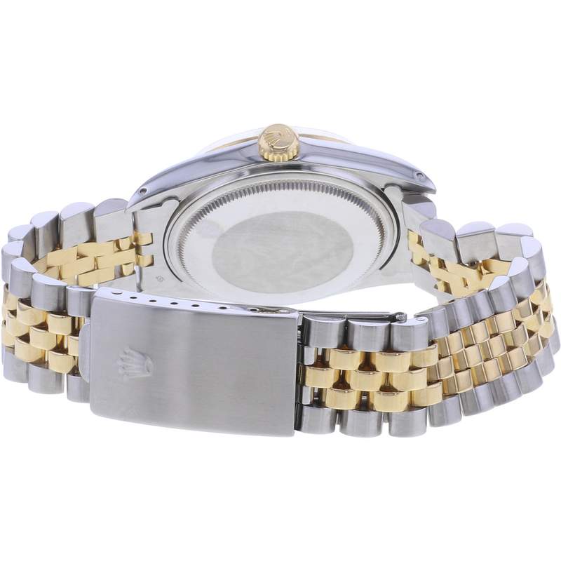Montre d'occasion ROLEX DateJust homme mouvement automatique certifié (cosc) bracelet or jaune 750/000 et acier - vue 3