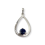 Pendentif d'occasion or 375 blanc saphir zirconias - vue 1