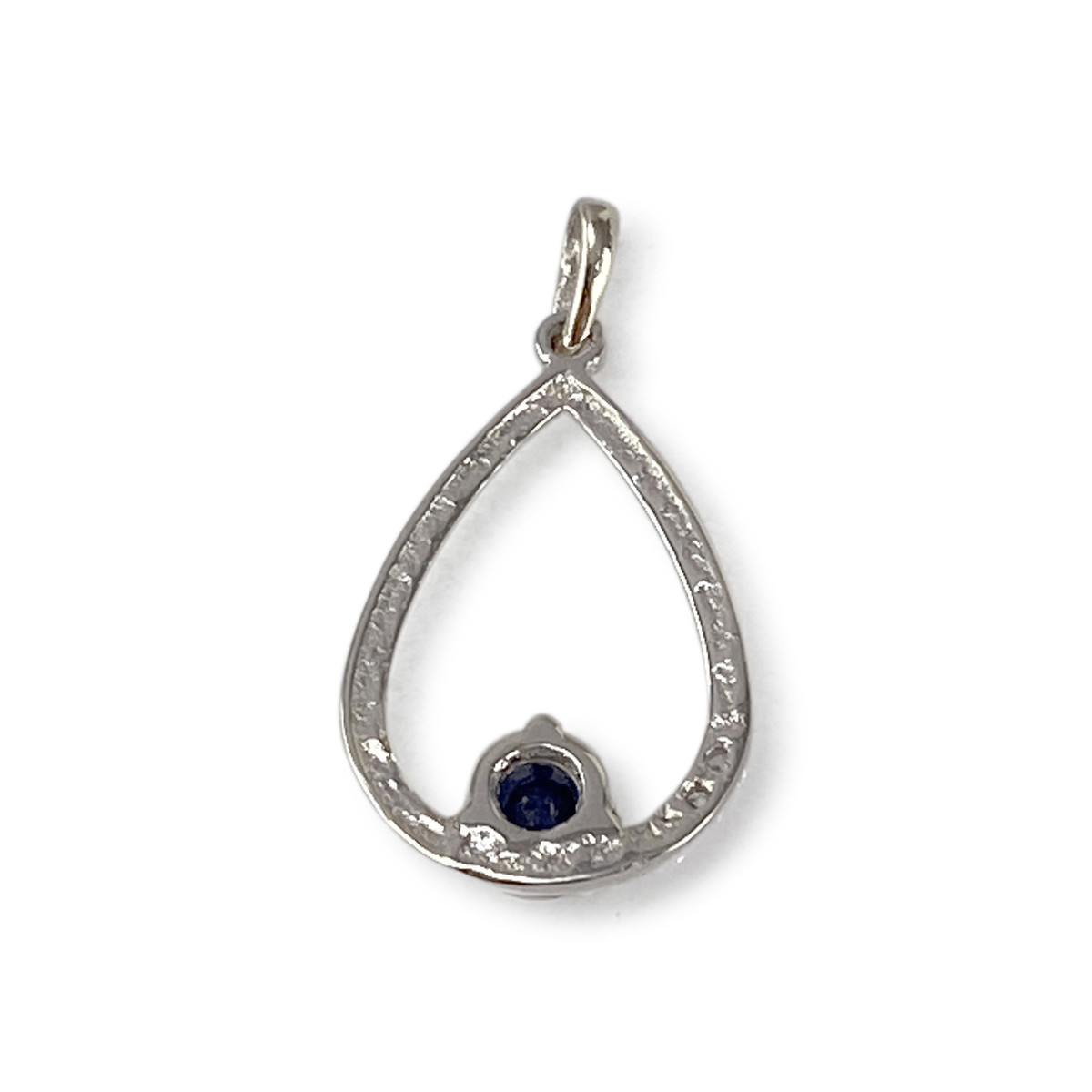 Pendentif d'occasion or 375 blanc saphir zirconias - vue 2