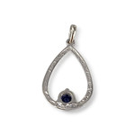 Pendentif d'occasion or 375 blanc saphir zirconias - vue 2