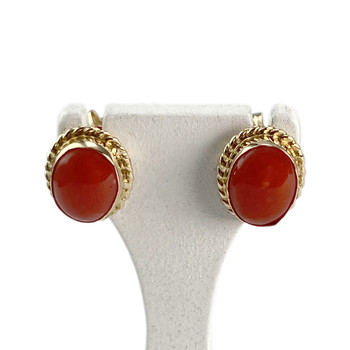 Boucles d'oreilles d'occasion or 750 jaune corails